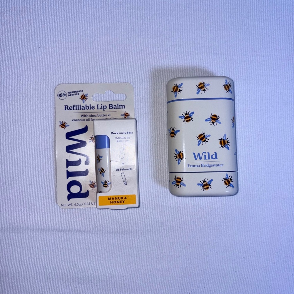 Wild Lip Balm Emma Bridgewater Case Manuka Honey Refill New Bee Print Eco